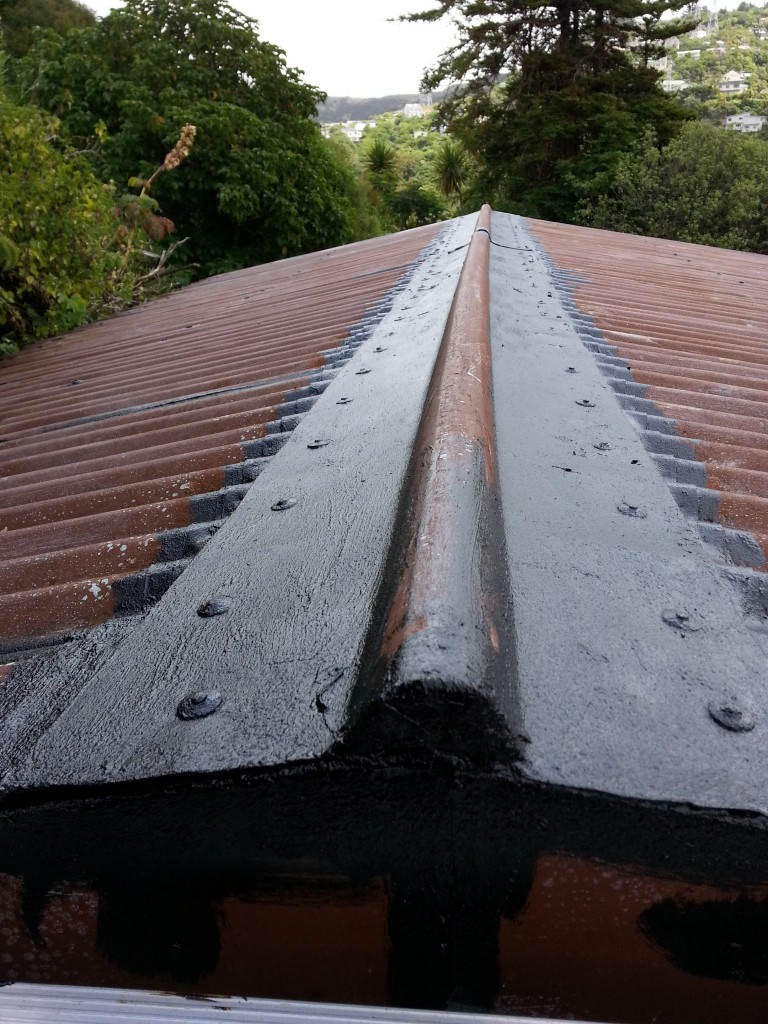 The same stuff did wonders on the rusted shed roof flashing as well.